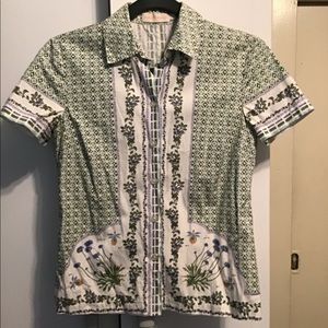 Tory burch floral cotton top size 0